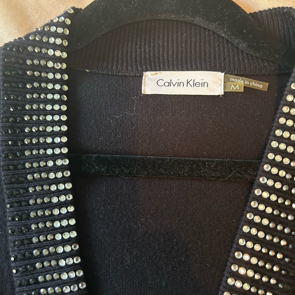Calvin Klein Black Cardigan with Silver Details - Picture 3 of 6